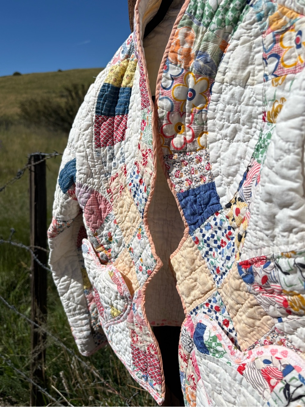 Prairie Romance Quilted Heart Pockets Patchwork Jacket size 0-6 - Picture 10 of 14